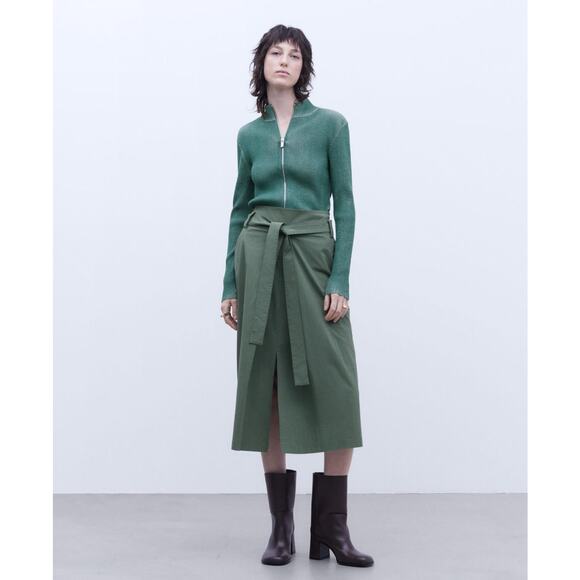 NEW Adolfo Dominguez Two Tone Ribbed Full Zip Cardigan Sweater - Picture 3 of 7